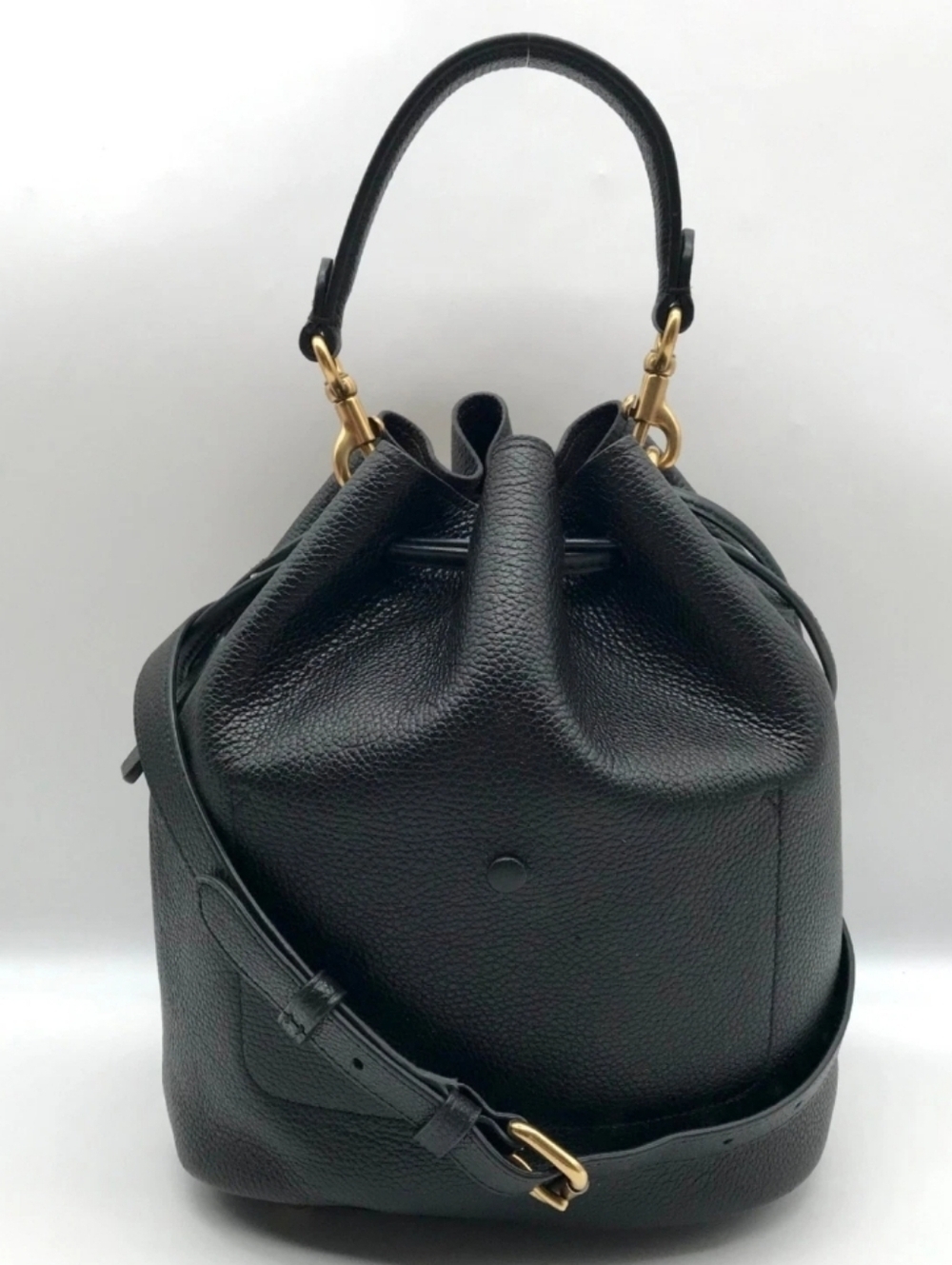 NWOT Coach Blk Pebbled Leather Lora Whipstitch Bucket Bag Detachable Crossbody - Picture 2 of 16